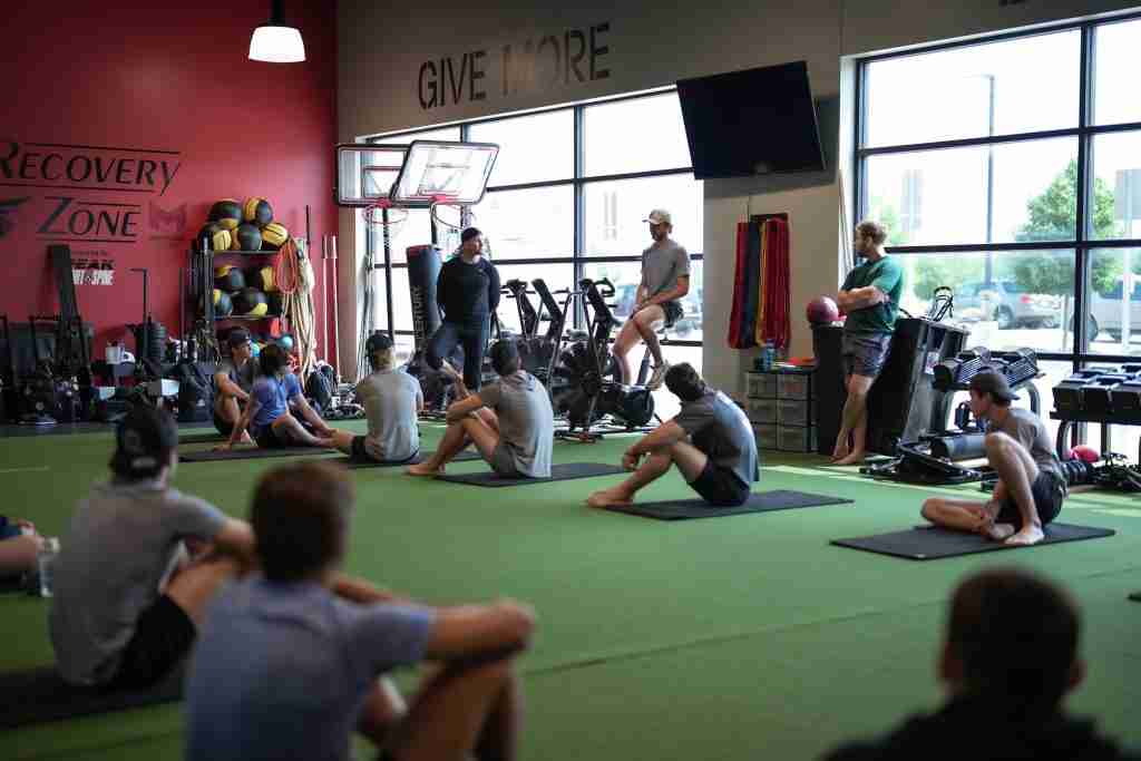 Jeff LoVecchio with the guys in his gym